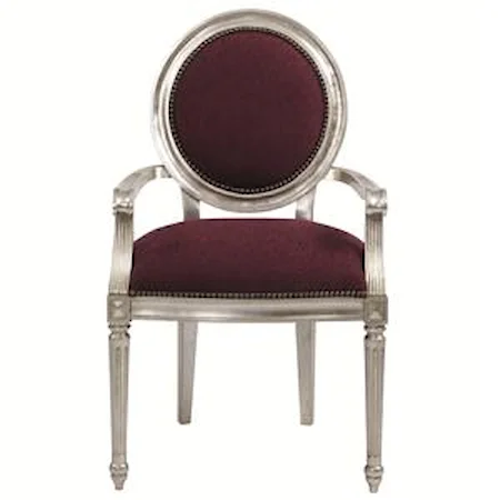 Louis Dining Arm Chair with Nailhead Trim